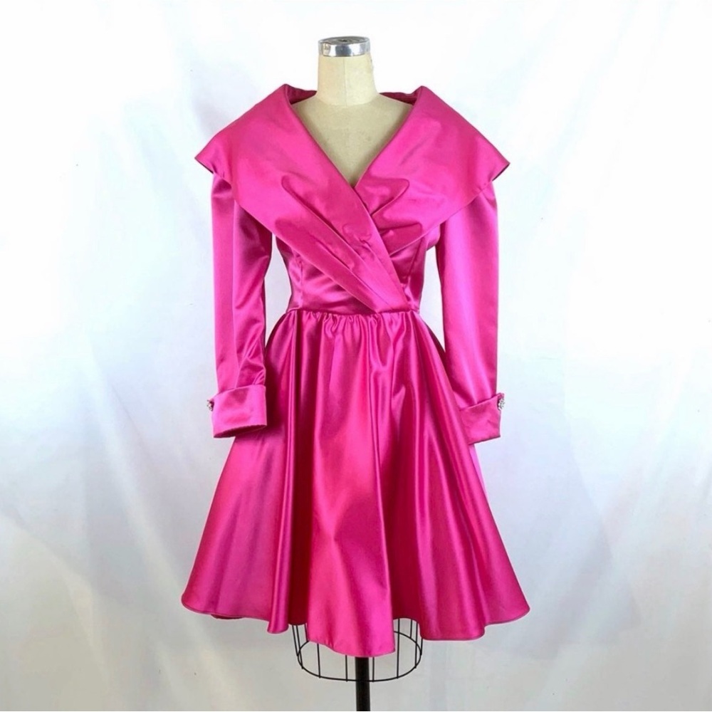 Vintage 80’s Jessica Howard Women’s Fuchsia Fit-and-Flare Dress